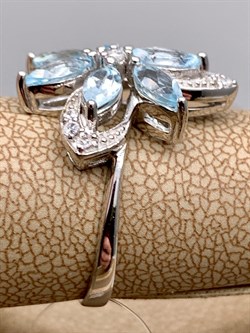 *КОЛЬЦО р.17,5 Голубой Топаз арт. R00095-932, (вес 3,82 г) - фото 334293 *КОЛЬЦО р.17,5 Голубой Топаз арт. R00095-932, (вес 3,82 г) - фото 334293