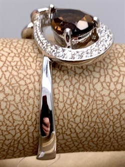 *Кольцо р.18 Раухтопаз Дымчатый Кварц арт. R00309-078 вес 3,82 г - фото 334304