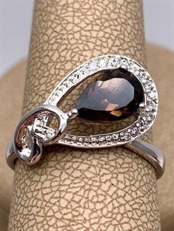 *Кольцо р.18 Раухтопаз Дымчатый Кварц арт. R00309-078 вес 3,82 г - фото 334305