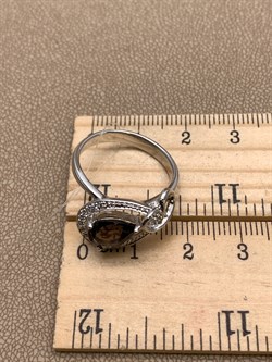 *Кольцо р.18 Раухтопаз Дымчатый Кварц арт. R00309-078 вес 3,82 г - фото 334308