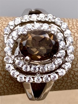 *Кольцо р.17,5 Раухтопаз Дымчатый Кварц  арт. R00196-050 Вес 5,13 г - фото 334314 *Кольцо р.17,5 Раухтопаз Дымчатый Кварц  арт. R00196-050 Вес 5,13 г - фото 334314