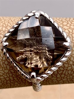 *КОЛЬЦО р.17,5 Раухтопаз Дымчатый Кварц арт. R00485-214, (вес 3,86 г) - фото 334389