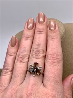 *КОЛЬЦО р.17 Раухтопаз Дымчатый Кварц арт. R00223-643, (вес 3,2 г) - фото 334404