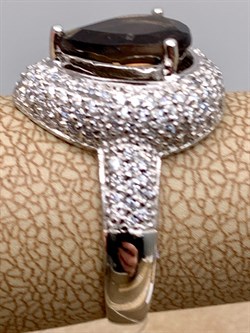 *КОЛЬЦО р.17,5 Раухтопаз Дымчатый Кварц арт. R00633-792, (вес 3,88 г) - фото 334436 *КОЛЬЦО р.17,5 Раухтопаз Дымчатый Кварц арт. R00633-792, (вес 3,88 г) - фото 334436