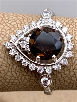 *Кольцо р.17 Раухтопаз Дымчатый Кварц арт. R00325-193 Вес 2,94 г - фото 334477 *Кольцо р.17 Раухтопаз Дымчатый Кварц арт. R00325-193 Вес 2,94 г - фото 334477