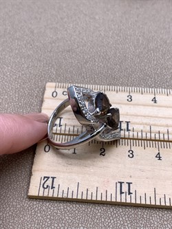 *КОЛЬЦО р.18 Раухтопаз Дымчатый Кварц арт. R00342-307, (вес около 7,92 г) - фото 334503