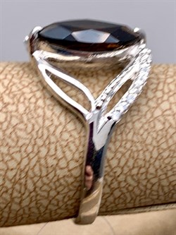 *Кольцо р.17,5 Раухтопаз Дымчатый Кварц арт. R00612-475 вес 3,2 г - фото 334529