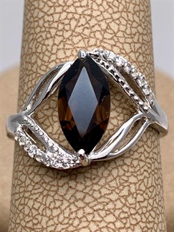 *Кольцо р.17,5 Раухтопаз Дымчатый Кварц арт. R00612-475 вес 3,2 г - фото 334531