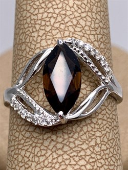 *Кольцо р.17,5 Раухтопаз Дымчатый Кварц арт. R00612-475 вес 3,2 г - фото 334532