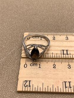*Кольцо р.17,5 Раухтопаз Дымчатый Кварц арт. R00612-475 вес 3,2 г - фото 334535