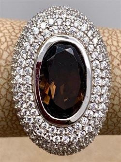 *КОЛЬЦО р.17,5 Раухтопаз Дымчатый Кварц арт. R00593-811, (вес 6,7 г) - фото 334551 *КОЛЬЦО р.17,5 Раухтопаз Дымчатый Кварц арт. R00593-811, (вес 6,7 г) - фото 334551