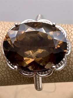 *Кольцо р.17,5 Раухтопаз Дымчатый Кварц арт. R00135-965, (вес 5,7 г) - фото 334562 *Кольцо р.17,5 Раухтопаз Дымчатый Кварц арт. R00135-965, (вес 5,7 г) - фото 334562