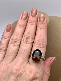 *Кольцо р.17,5 Раухтопаз Дымчатый Кварц арт. R00135-965, (вес 5,7 г) - фото 334566 *Кольцо р.17,5 Раухтопаз Дымчатый Кварц арт. R00135-965, (вес 5,7 г) - фото 334566
