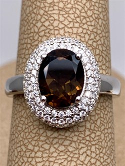 *КОЛЬЦО р.17,5 Раухтопаз Дымчатый Кварц арт. R00590-951, (вес около 3,96 г) - фото 334575 *КОЛЬЦО р.17,5 Раухтопаз Дымчатый Кварц арт. R00590-951, (вес около 3,96 г) - фото 334575