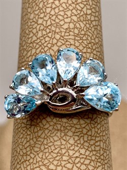 *КОЛЬЦО р.17,5 Голубой Топаз арт. R00323-687, (вес 4,4 г) - фото 334851 *КОЛЬЦО р.17,5 Голубой Топаз арт. R00323-687, (вес 4,4 г) - фото 334851