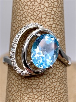 *КОЛЬЦО р.17 Голубой Топаз арт. R00311-358, (вес 3,68 г) - фото 334893 *КОЛЬЦО р.17 Голубой Топаз арт. R00311-358, (вес 3,68 г) - фото 334893