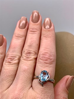 *КОЛЬЦО р.18 Голубой Топаз арт. R00302-142, (вес 3,89 г) - фото 334954 *КОЛЬЦО р.18 Голубой Топаз арт. R00302-142, (вес 3,89 г) - фото 334954