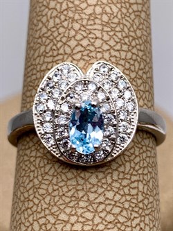 *КОЛЬЦО р.17 Голубой Топаз арт. R00385-632, (вес 3,14 г) - фото 334993 *КОЛЬЦО р.17 Голубой Топаз арт. R00385-632, (вес 3,14 г) - фото 334993