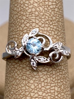 *Кольцо р.17 Голубой Топаз арт. R00611-829, (вес 2,33 г) - фото 335298