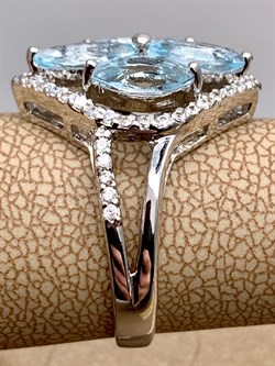 *Кольцо р.17,5 Голубой Топаз арт. R00632-136, (вес 4,61 г) - фото 335357 *Кольцо р.17,5 Голубой Топаз арт. R00632-136, (вес 4,61 г) - фото 335357