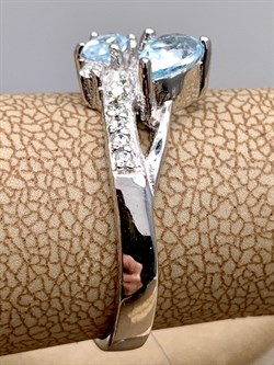 *КОЛЬЦО р.17,5 Топаз, Фианит арт. R00630-108, (вес 2,81 г) - фото 335367