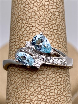 *КОЛЬЦО р.17,5 Топаз, Фианит арт. R00630-108, (вес 2,81 г) - фото 335368