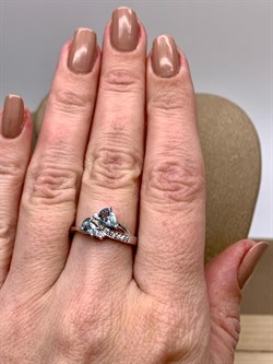 *КОЛЬЦО р.17,5 Топаз, Фианит арт. R00630-108, (вес 2,81 г) - фото 335369