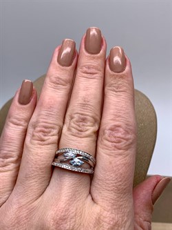 *КОЛЬЦО р.17 Голубой Топаз арт. R00627-463, (вес 4,28 г) - фото 335378