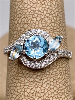 *КОЛЬЦО р.18 Голубой Топаз арт. R00624-544, (вес 2,31 г) - фото 335387 *КОЛЬЦО р.18 Голубой Топаз арт. R00624-544, (вес 2,31 г) - фото 335387