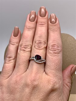 *КОЛЬЦО р.17,5 Гранат арт. R00407-475, (вес 2,71 г) - фото 335651
