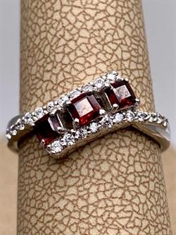 *КОЛЬЦО р.16,5 Гранат арт. R00405-362, (вес 2,6 г) - фото 335660