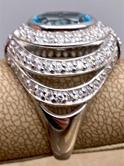 *КОЛЬЦО р.17,5 Голубой Топаз арт. R00446-874, (вес 6,62 г) - фото 335669 *КОЛЬЦО р.17,5 Голубой Топаз арт. R00446-874, (вес 6,62 г) - фото 335669