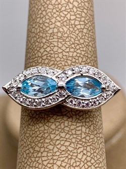 *Кольцо р.17,5 Голубой Топаз арт. R00451-512 Вес 3,69 г - фото 335680 *Кольцо р.17,5 Голубой Топаз арт. R00451-512 Вес 3,69 г - фото 335680