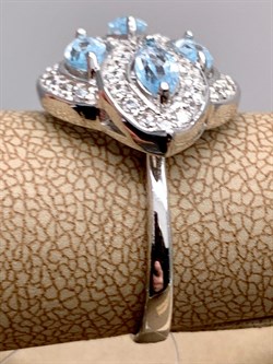 *Кольцо р.17,5 Голубой Топаз арт. R00449-287 Вес 4,61 г - фото 335689 *Кольцо р.17,5 Голубой Топаз арт. R00449-287 Вес 4,61 г - фото 335689