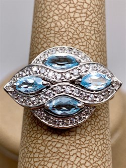 *Кольцо р.17,5 Голубой Топаз арт. R00449-287 Вес 4,61 г - фото 335690 *Кольцо р.17,5 Голубой Топаз арт. R00449-287 Вес 4,61 г - фото 335690