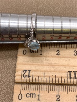 *КОЛЬЦО р.16,5 Голубой Топаз арт. R00407-345, (вес 2,63 г) - фото 335696