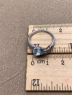 *КОЛЬЦО р.16,5 Голубой Топаз арт. R00407-345, (вес 2,63 г) - фото 335703