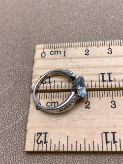 *КОЛЬЦО р.16,5 Голубой Топаз арт. R00407-345, (вес 2,63 г) - фото 335704
