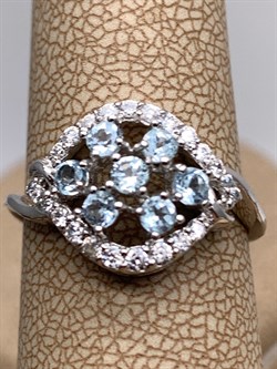 *КОЛЬЦО р.17,5 Голубой Топаз арт. R00417-507, (вес 2,72 г) - фото 335720 *КОЛЬЦО р.17,5 Голубой Топаз арт. R00417-507, (вес 2,72 г) - фото 335720