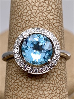 *КОЛЬЦО р.17 Голубой Топаз арт. R00468-946, (вес около 3,13 г) - фото 335730