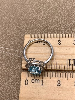 *КОЛЬЦО р.17 Голубой Топаз арт. R00468-946, (вес около 3,13 г) - фото 335733