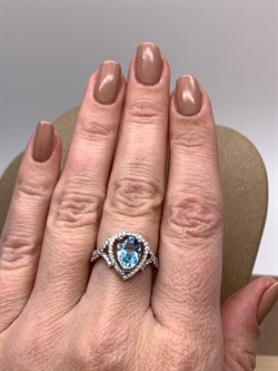 *Кольцо р.17,5 ТГолубой Топаз арт. R00494-758, (вес 3,18 г) - фото 335751 *Кольцо р.17,5 ТГолубой Топаз арт. R00494-758, (вес 3,18 г) - фото 335751