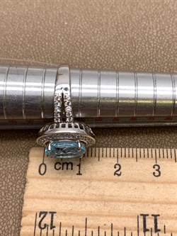 *КОЛЬЦО р.17 Голубой Топаз арт. R00422-206, (вес около 4,49 г) - фото 335756