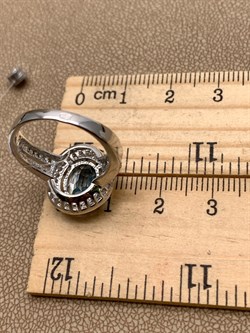 *КОЛЬЦО р.17 Голубой Топаз арт. R00422-206, (вес около 4,49 г) - фото 335762