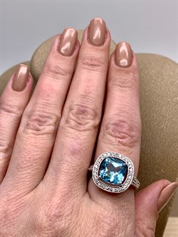 *КОЛЬЦО р.18 Голубой Топаз арт. R00444-761, (вес 5,58 г) - фото 335771 *КОЛЬЦО р.18 Голубой Топаз арт. R00444-761, (вес 5,58 г) - фото 335771