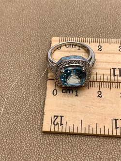 *КОЛЬЦО р.18 Голубой Топаз арт. R00444-761, (вес 5,58 г) - фото 335773 *КОЛЬЦО р.18 Голубой Топаз арт. R00444-761, (вес 5,58 г) - фото 335773