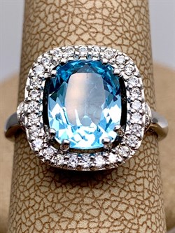 *КОЛЬЦО р.17,5 Голубой Топаз арт. R00412-810, (вес 4,19 г) - фото 335790 *КОЛЬЦО р.17,5 Голубой Топаз арт. R00412-810, (вес 4,19 г) - фото 335790