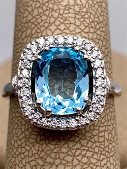 *КОЛЬЦО р.17,5 Голубой Топаз арт. R00412-810, (вес 4,19 г) - фото 335791 *КОЛЬЦО р.17,5 Голубой Топаз арт. R00412-810, (вес 4,19 г) - фото 335791
