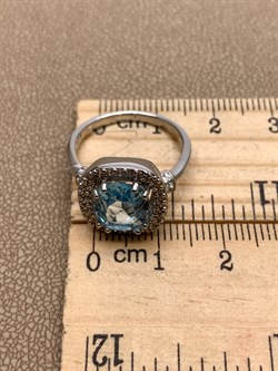 *КОЛЬЦО р.17,5 Голубой Топаз арт. R00412-810, (вес 4,19 г) - фото 335794 *КОЛЬЦО р.17,5 Голубой Топаз арт. R00412-810, (вес 4,19 г) - фото 335794