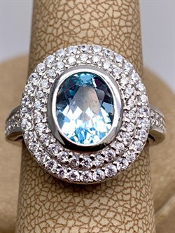 *КОЛЬЦО р.17,5 Голубой Топаз арт. R00456-170, (вес 4,96 г) - фото 335821 *КОЛЬЦО р.17,5 Голубой Топаз арт. R00456-170, (вес 4,96 г) - фото 335821